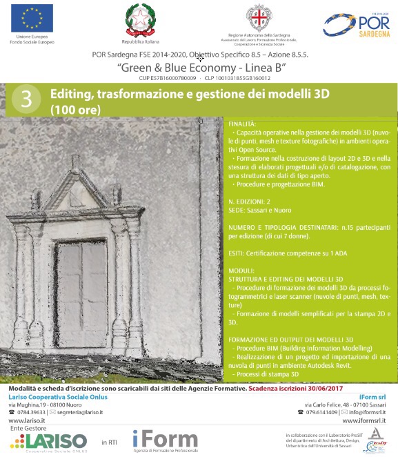 Percorso formativo Editing, trasformazione e gestione dei modelli 3D 100 ore